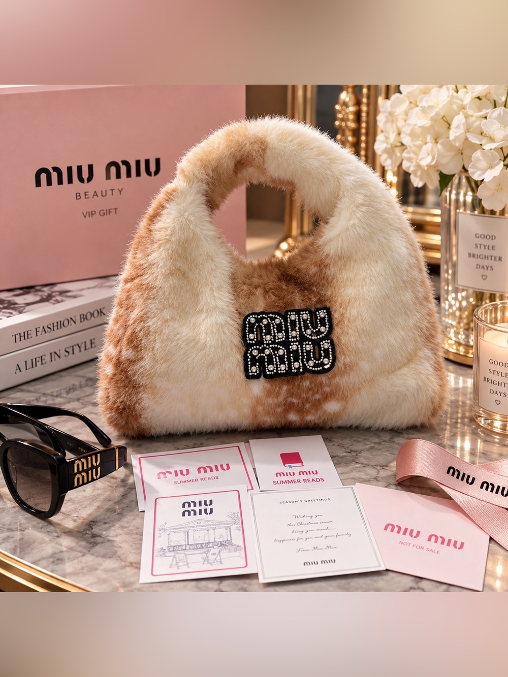 π©· Miu Miu Beauty VIP Faux Fur Bag β New With Tag